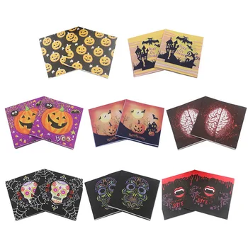 

20pcs/set Paper Napkin Pumpkin Skull Printing Paper Towels Halloween Table Decoration Disposable Napkin