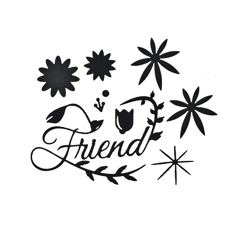 

Naifumodo Letter Friend Metal Cutting Dies Flower Scrapbooking Craft Dies Embossing Stencil Die Cut Card Making New Dies 2019