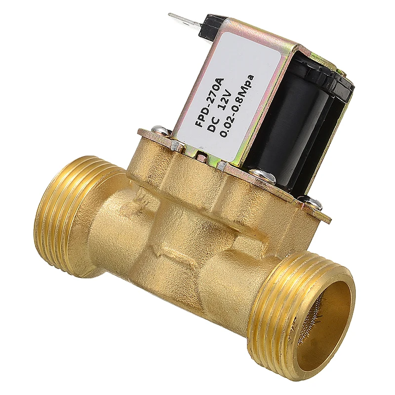 Electric Solenoid Valve Water Valve Normally Closed Brass For Water Control DC 12V Thread G3/4