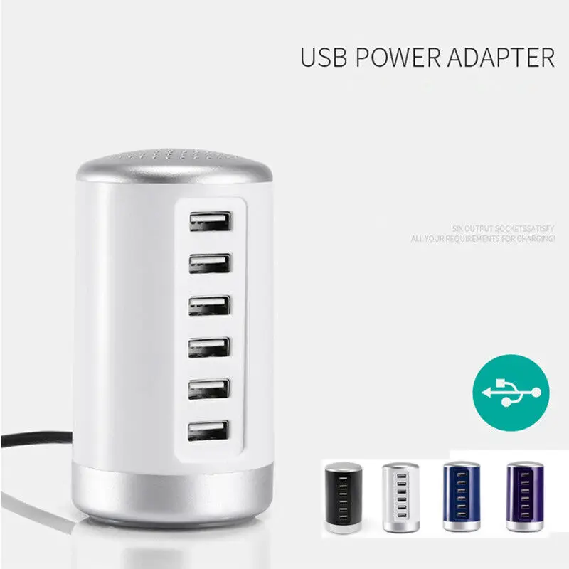 Универсальное usb-зарядное устройство, 6 портов, зарядная станция, настольный адаптер питания для путешествий, быстрая зарядка, зарядная док-станция