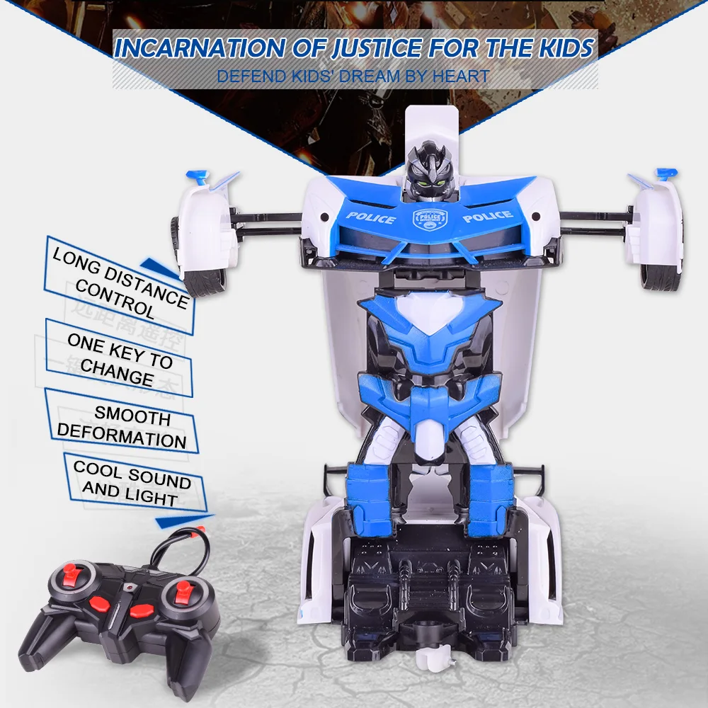 Remote Control Deformation Vehicle RC Model Racing Car One Key to Change Transformer Lamborghini Bugatti Toys for Children Boys