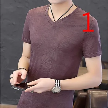 

Men's lapel short-sleeved t-shirt men's street brand 2019 new trend loose Korean version of the cotton port wind Slim