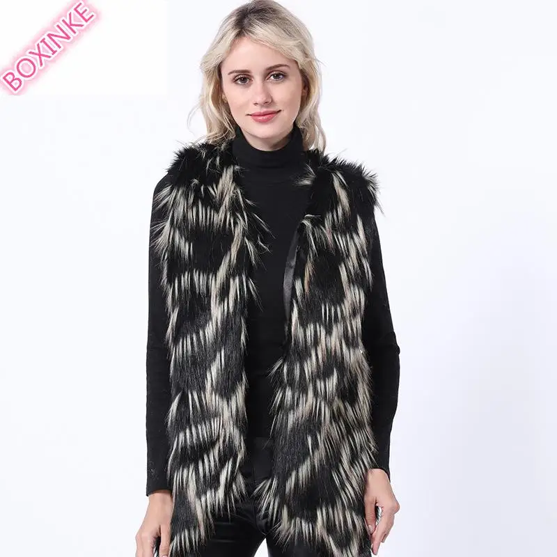 Пальто с мехом, распродажа, женская кожаная куртка, стиль, искусственный, с лисьими рукавами, с отстрочкой волос, и небольшой аромат