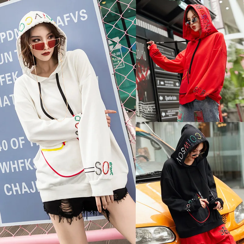  Max LuLu 2019 Fashion Korean Style Ladies Punk Autumn Clothing Women Hooded Hoodies Vintage Embroid