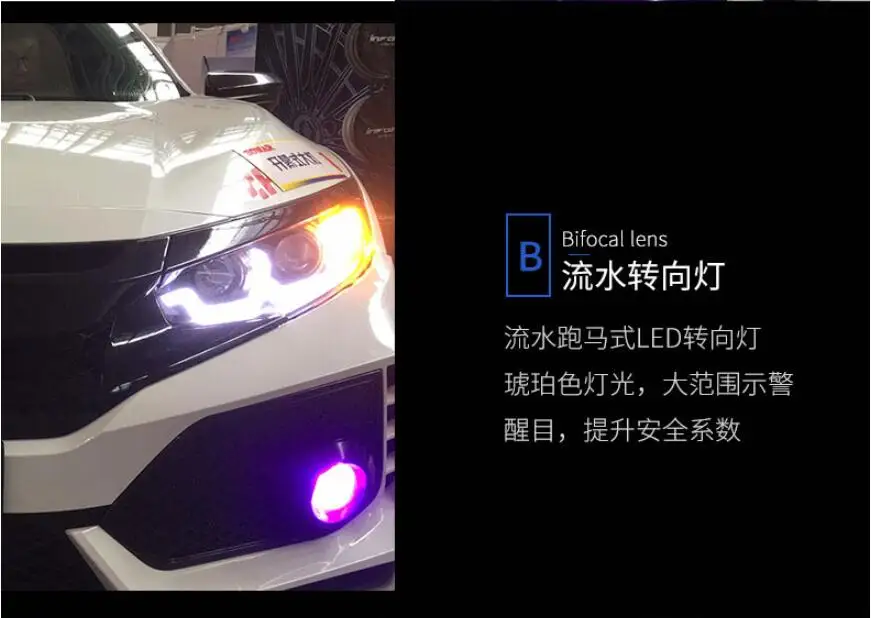 2019y автомобильный бупмер головной свет для Honda Civic автомобильные аксессуары светодиодный DRL галогенный/HID ксенон, противотуманная фара для Civic