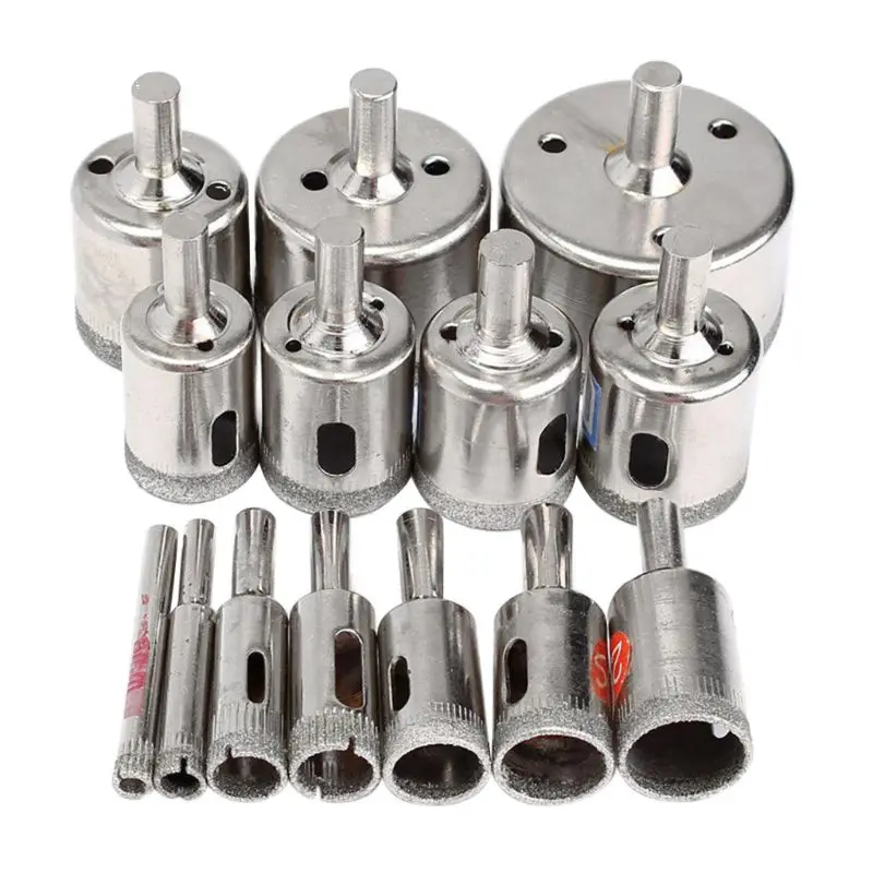 15Pcs Diamond Glass Saw Cutter Drill Bit Set For Cutting Ceramic Tile Hole Maker 15Pcs Diamond Glass Saw Cutter Drill Bit Set For Cutting Ceramic Tile Hole Maker