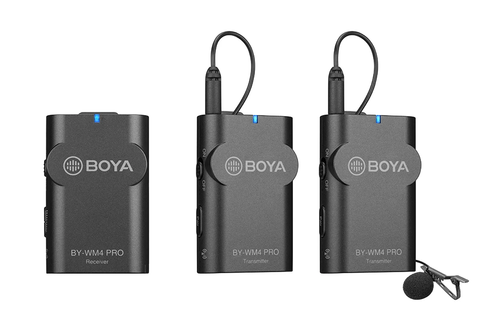 Boya BY-WM4 Pro двухканальный Палочки до 2,4G Беспроводной Студийный конденсаторный микрофон интервью для iPhone цифровой зеркальной камеры Canon Nikon камеры