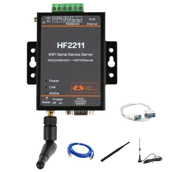 

HF2211 Modbus Serial RS232/RS485/RS422 to Ethernet/Wi-Fi Conversion Module ,Support Web OTA Wirelss Upgrade(EU Plug)