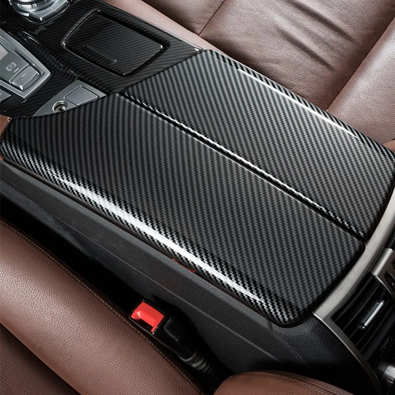 Carbon Fiber Color Center Console Armrest Storage Box Protection Cover Trim For BMW 5 Series F10 2011-2017 LHD Car Styling ABS | Автомобили