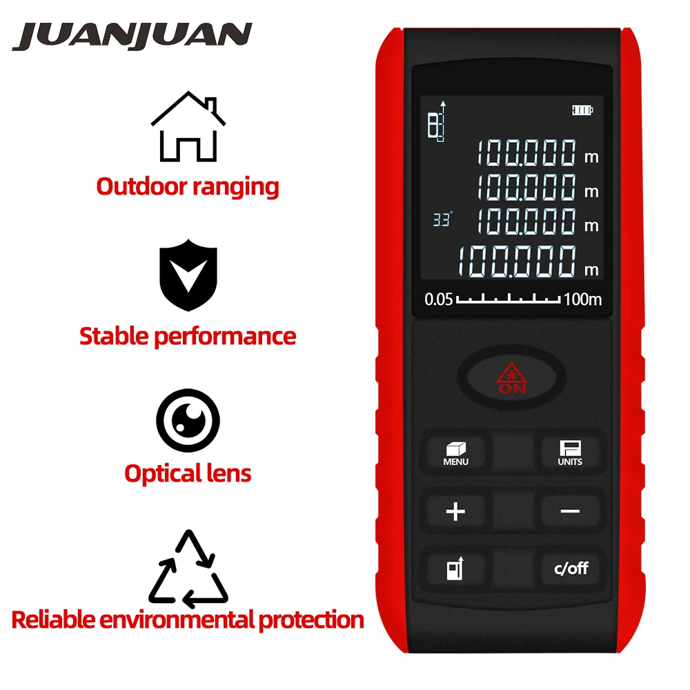 Digital 100m Laser rangefinder Handheld laser Distance Meter Range Finder Area Volume Measurement with Angle Indication 40%off Digital 100m Laser rangefinder Handheld laser Distance Meter Range Finder Area Volume Measurement with Angle Indication 40%off