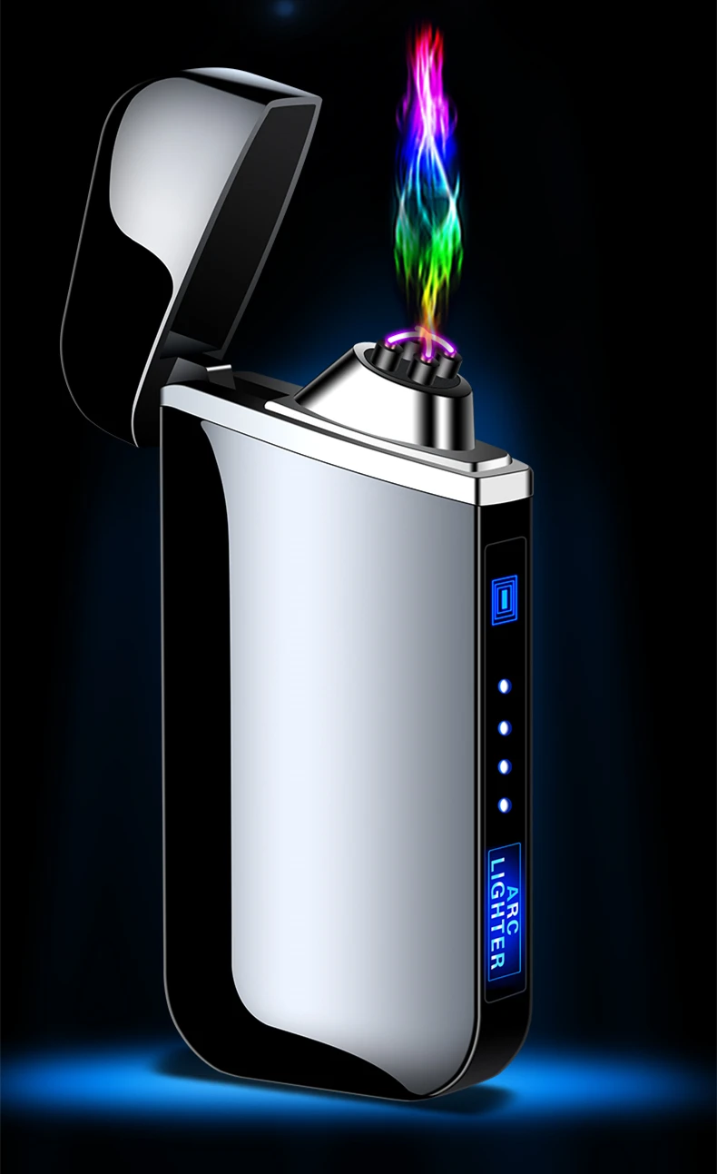 Многоцветная крестообразная дуговая зажигалка с сенсорным экраном Индукционная USB портативная зарядка Ветрозащитный подарок выбор