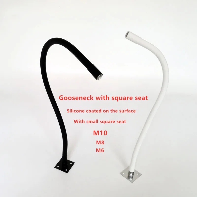 1PC Dia12mm LED Gooseneck Table Lamp Flexible Holder With Square Base And Silicone Universal Shaping DIY Metal Plumbing Hose