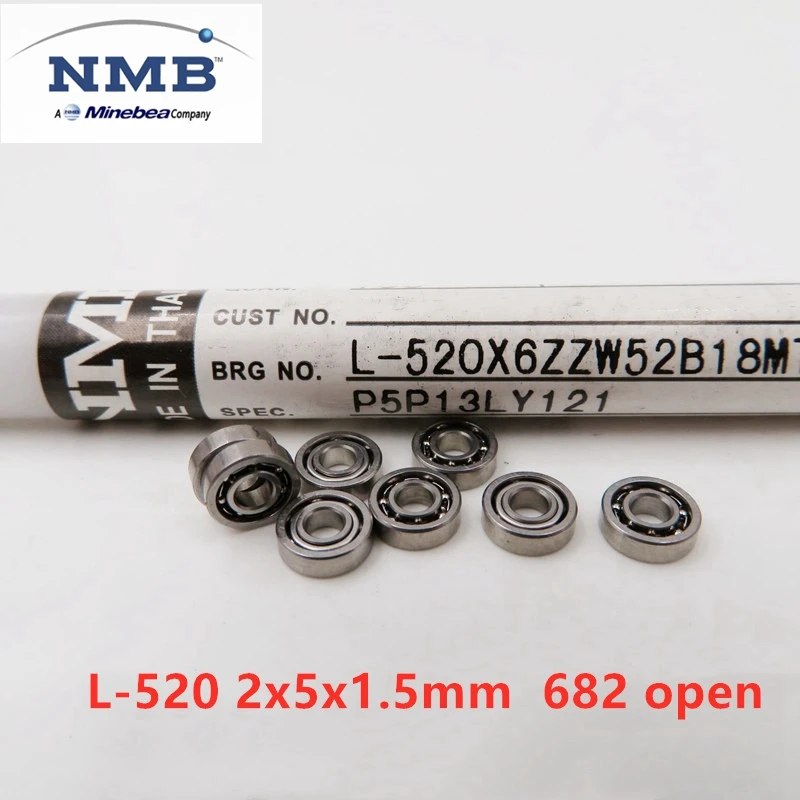 50pcs NMB high speed bearing L-520ZZ L-520 MR52ZZ 682ZZ 682 2*5*2.5 2*5*2.3 2*5*1.5 mm precision miniature ball bearings 520 miniature ball bearings