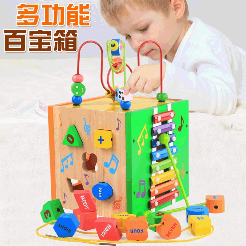 

Baby Early Education Multi-functional Wood DIY Treasure Chest Multi-Faceted Play Does Not Damage Hand Scientific And Educational