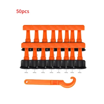 

50pcs Level Wedges Tile Spacers with Wrench Floor Wall Tile Spacer Carrelage Tile Leveling System Leveler Locator Spacers Plier