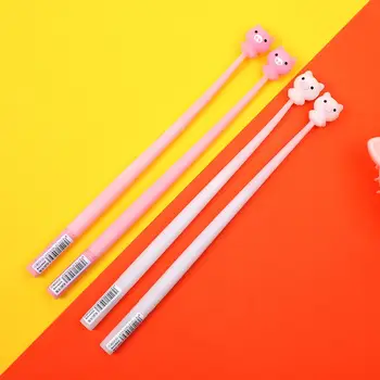 

JIANWU 1PC 0.5mm Pink white Pig Shape Shell Gel Pen Black ink cute Soft glue neutral pen School supplies kawaii