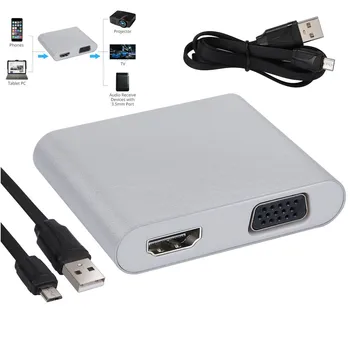 

Type C USB 3.1 to VGA HDMI 3.0 Adapter Converter 3 in 1 Hub For M-acbook Pro