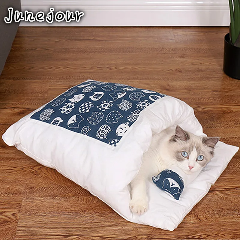 

Removable Dog Cat Bed Cat Sleeping Bag Sofas Mat Winter Warm Cat House Small Pet Bed Puppy Kennel Nest Cushion Pet Products