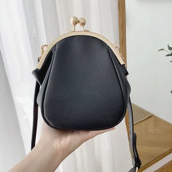 

PU Leather Small Lady Bag 2020 New Cute And Simple Shoulder Straddle Clip Bag Shell Bag Crossbody Bag