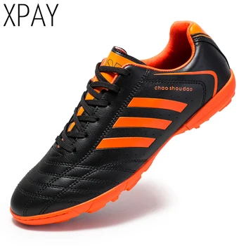 

original Turf Indoor Men Soccer Shoes Kids Futsal Cleats Hard Court Training TF Football Boots