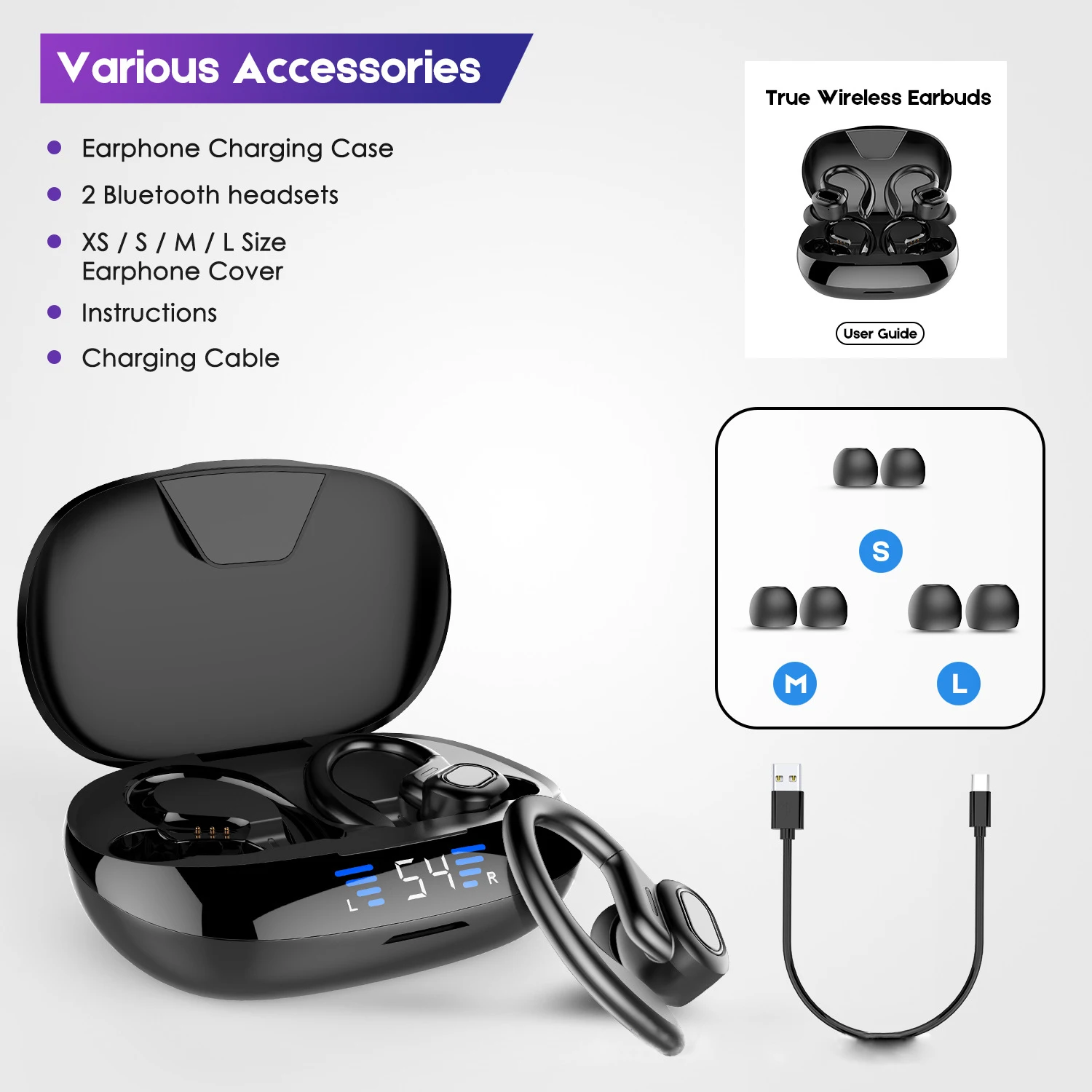 VV2 TWS Wireless Headphones Sport Earbuds Touch Control LED Display Music Headset For Iphone Huawei Xiaomi Auriculares Bluetooth best headphones