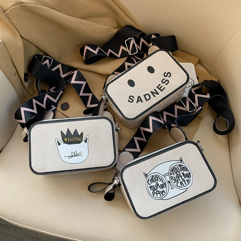 

Bags For Women Handbag Women's Crossbody Vintage Bag Small Square Messenger 2020 Cartoon Cat Mouse Womens Bags Female Handbags