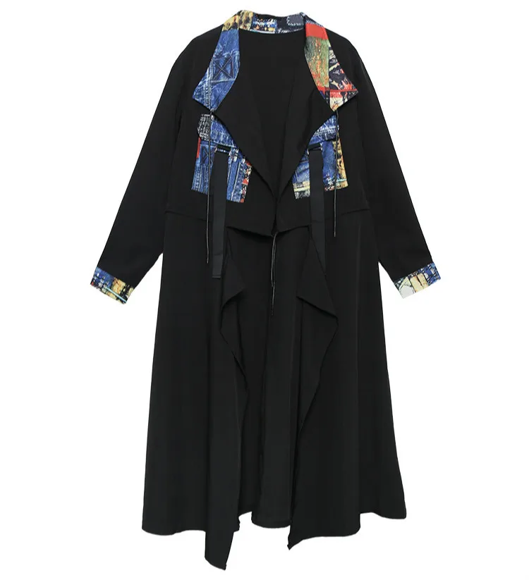 Max LuLu/Осенняя мода в Корейском стиле, женская уличная одежда в стиле панк, женский длинный Тренч с принтом, пальто, негабаритная Повседневная Женская ветровка