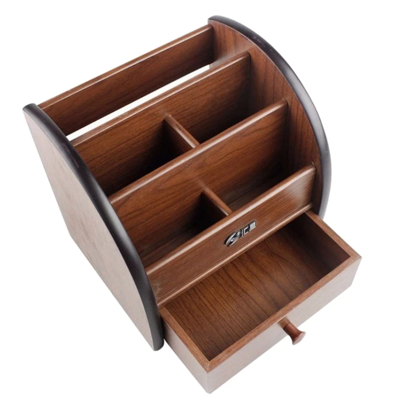 

Multi-grid Wood Desk Organizer Ideal for Organising Books Magazines Files Jewelries Makeup Tools Pen Pencil Markers More
