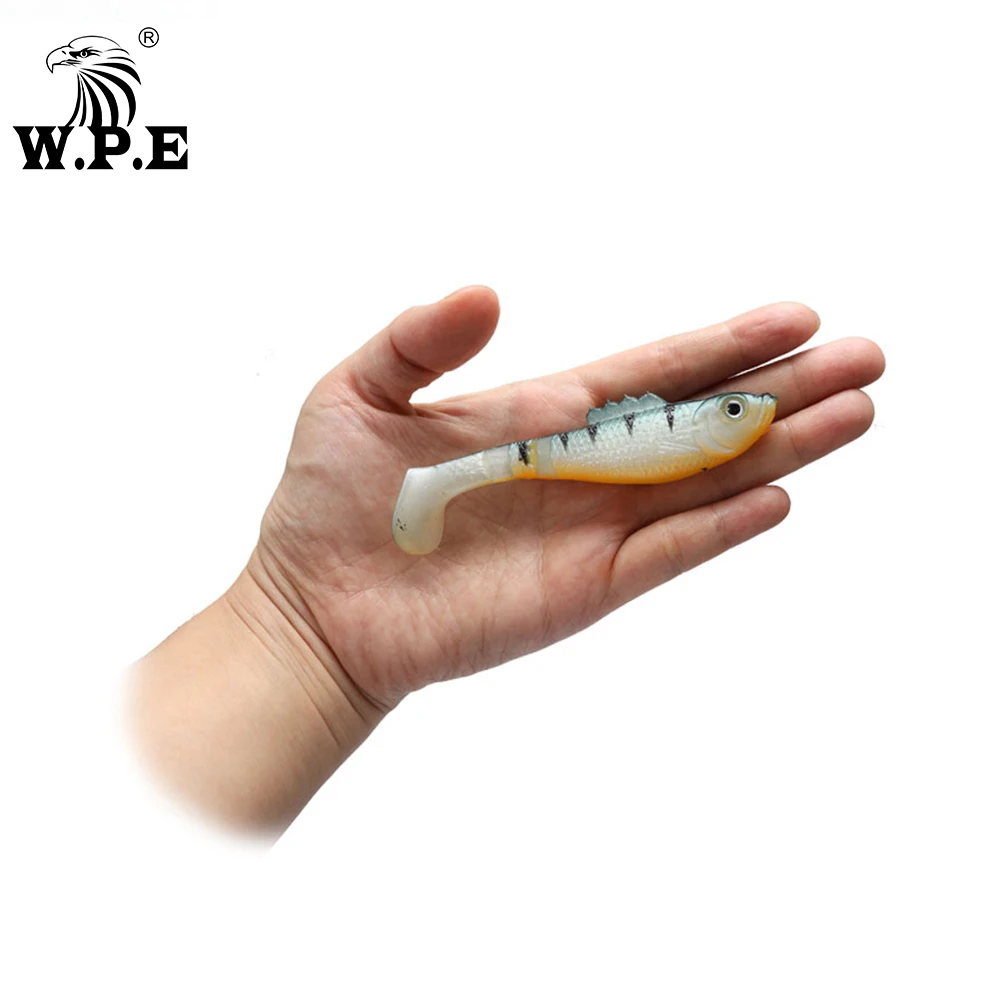 W.P.E Soft Lure 5pcs/pack 100mm Artificial Fishing Bait 3D-eyes