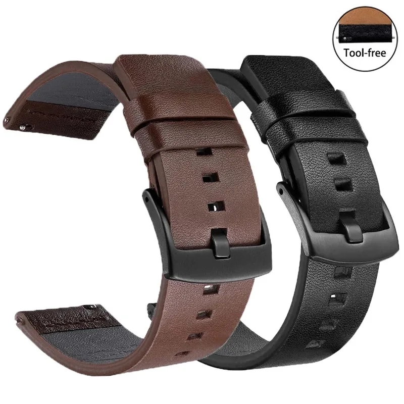 Ремешок из натуральной кожи для Samsung galaxy Watch 3 45 мм Gear S3 быстросъемный браслет 24 18 20
