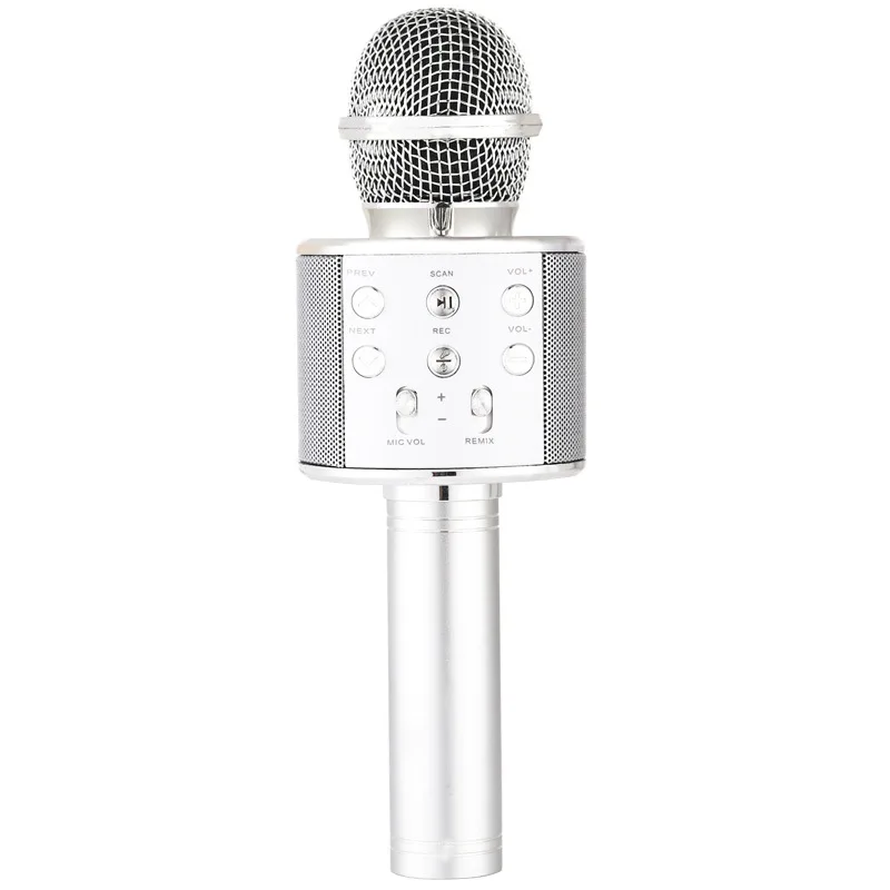 Беспроводной Bluetooth микрофон для мобильного телефона микрофон аудио Микрофон Karaok tv Live Bluetooth беспроводной конденсаторный микрофон - Цвет: silver