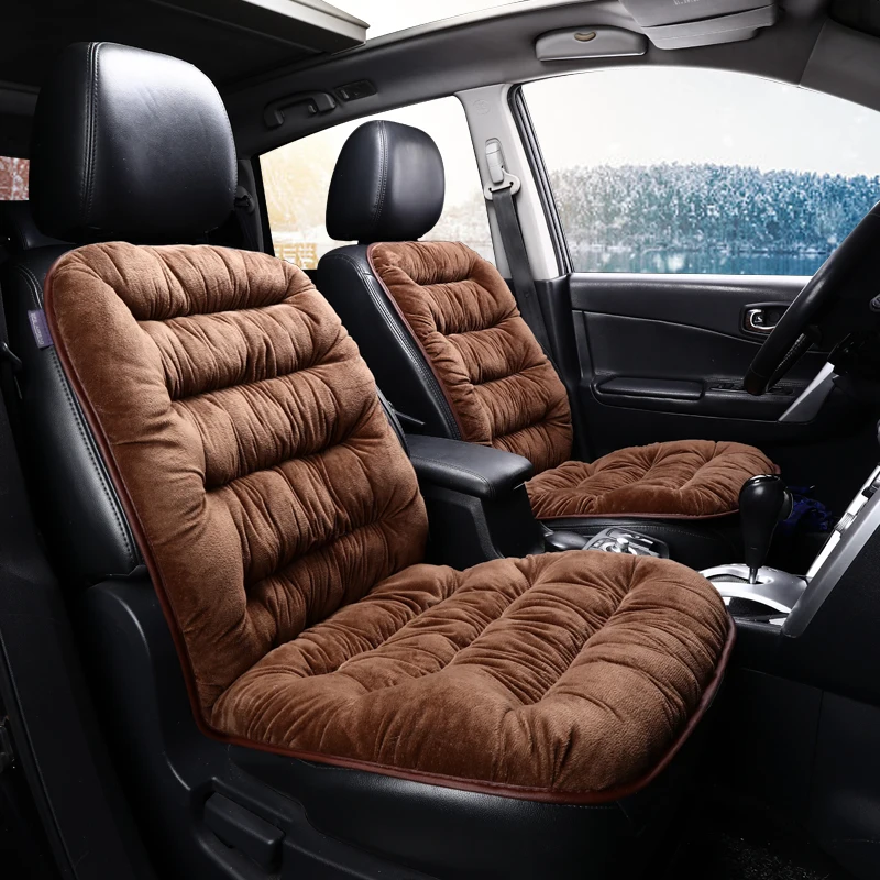 Skup Uniwersalny pluszowe pokrycie siedzenia samochodu zimą ciepłe Faux futro Auto przód tył oparcia siedzenia poduszka wnętrz akcesoria Protector