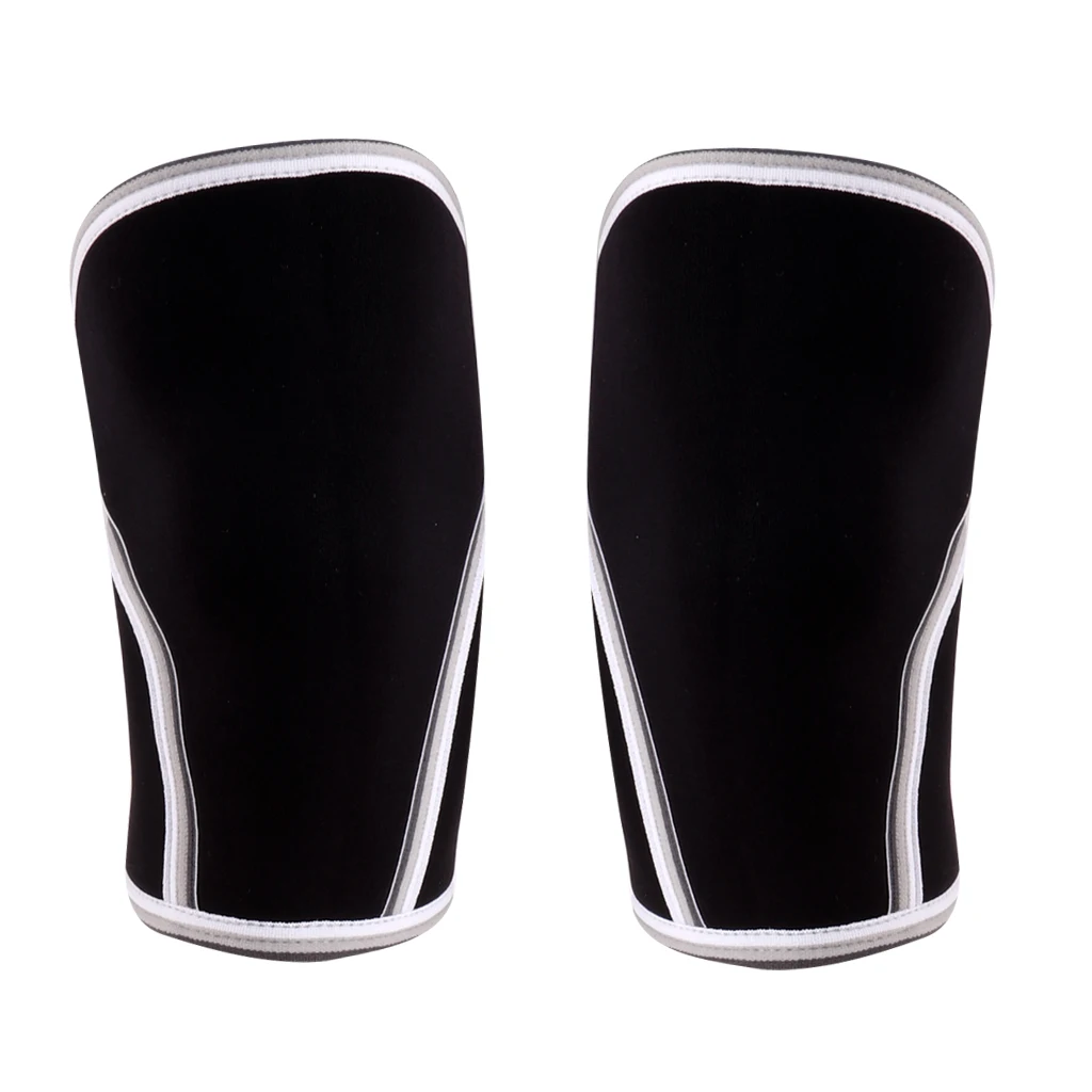 2 Pcs 7mm Neoprene Compression Knee Sleeves Support for Weightlifting, Powerlifting & Cross Training, Black