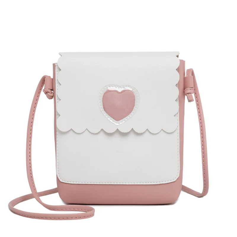 

Heart-Shape Women's Shoulder Bag Phone Package Logo2018 Autumn And Winter Korean-style New Style Change Small