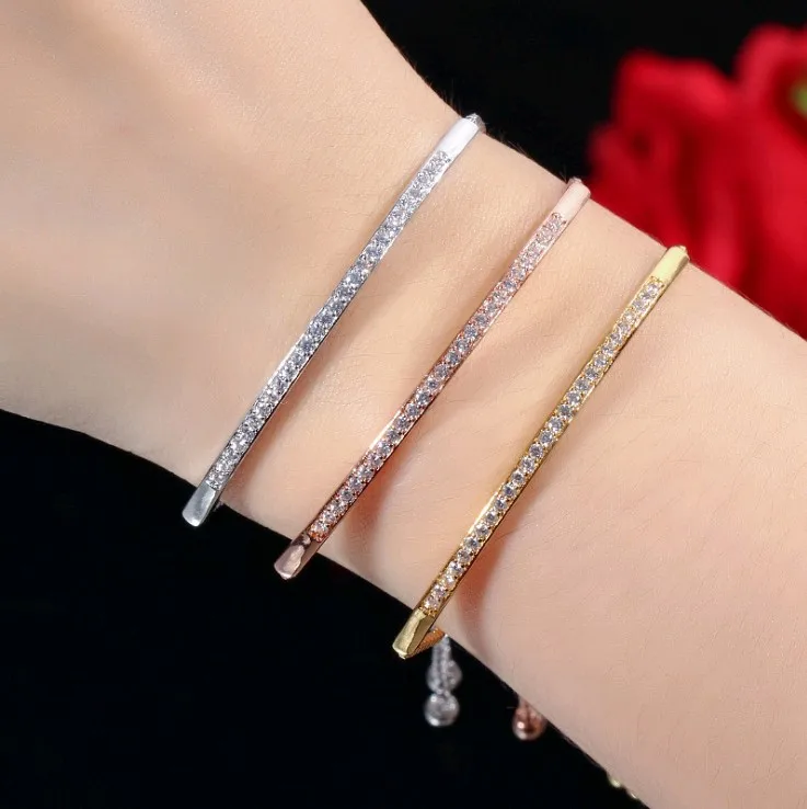 Регулируемый браслет для женщин с кристаллами от Swarovski необычный браслет-слайдер