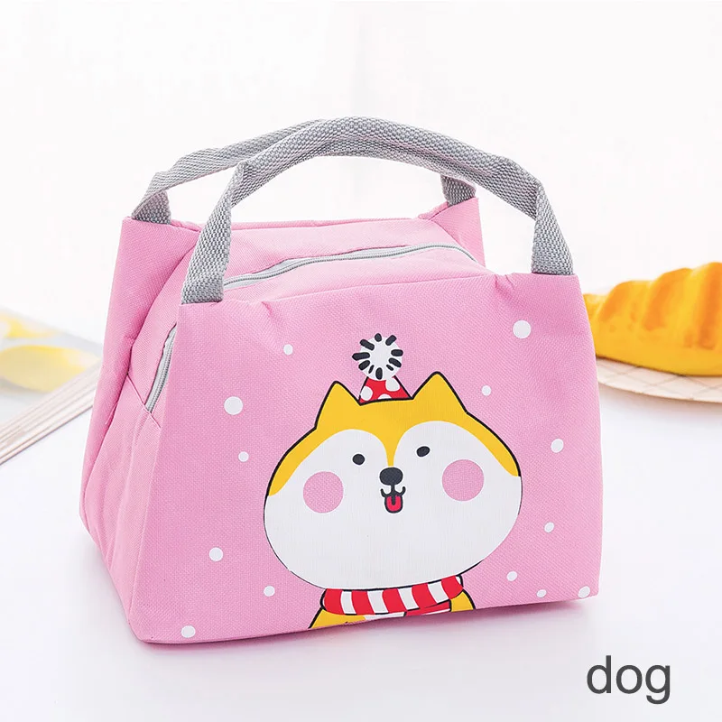 dog 1 шт. сумка для обедов Tote теплоизолированные сумки-холодильники портативные женские детские Ланчбокс с рисунком животных для пикника Сумка для ланча - Цвет: dog