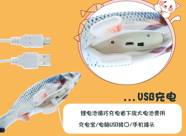 Интерактивная игрушка для кошек, электрическая Рыбка, игрушка для кошек, игрушечная игрушка для животных, плюшевая кошка, Мятная Рыбка, котенок, игрушка в виде карпа