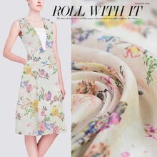 Китайский стиль, окрашенные чернилами и стиркой, 65% шелк, 35% Лен, ткань для женского платья, ширина 140 см, 16 момме, ткань, сделай сам, шитье, 19, лето, Новинка