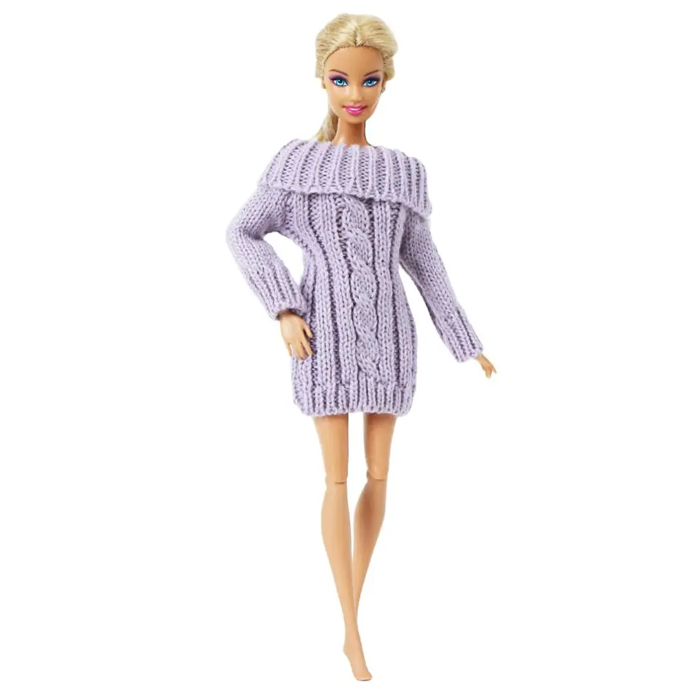 1 шт. модный элегантный женский синий свитер для куклы Барби платье зимняя повседневная одежда на каждый день наряд юбка одежда аксессуары Игрушка