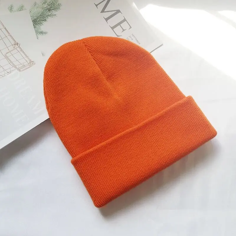 Новинка, зимние шапки унисекс, женские, хлопковые, одноцветные, теплые,, в стиле хип-хоп, вязанные шапки для женщин и мужчин, женские шапки Skullies Beanies - Цвет: 12
