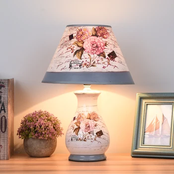 

flower ceramic table lamp table light vintage style beautiful shade fancy lighting for living room