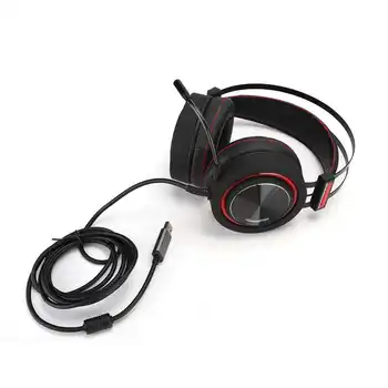 

USB Surround Stereo Gaming Headset Headband Headphone with Mic LED for PC