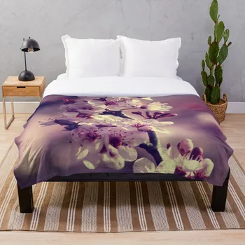 

020 Blossom Blanket Wool Flannel Plush Blanket Bedspread For office Sherpa Blanket Couch Quilt Cover Travel