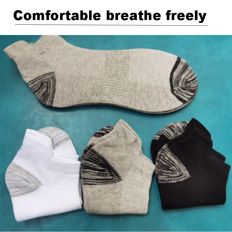 Men Ankle Socks – Breathable Summer Mesh Sports Socks, Plus Size 44-48