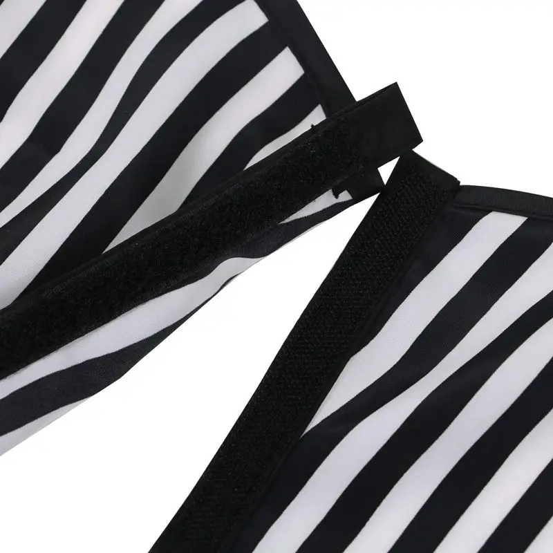 Hair Cutting/Barbers Cape- Adjustable Black and White Stripe Hairdressing Gown- Short Length