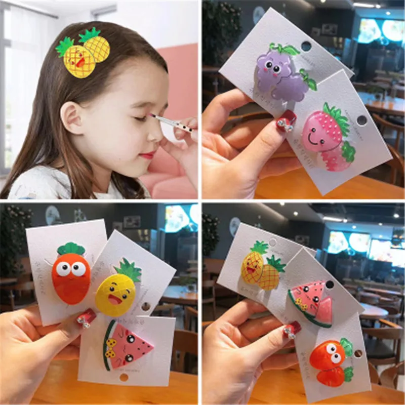

2pcs/Fruit Barrette Children'S Hairpin Korean Version Of Small Fresh Candy-Colored Children'S Hair Accessories