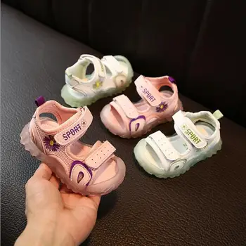 

Brand Summer Toddler Beach Sandals Girls Shoes Flower Children Sandals For Girls Fashion Cut-Outs Soft Beach Sandal