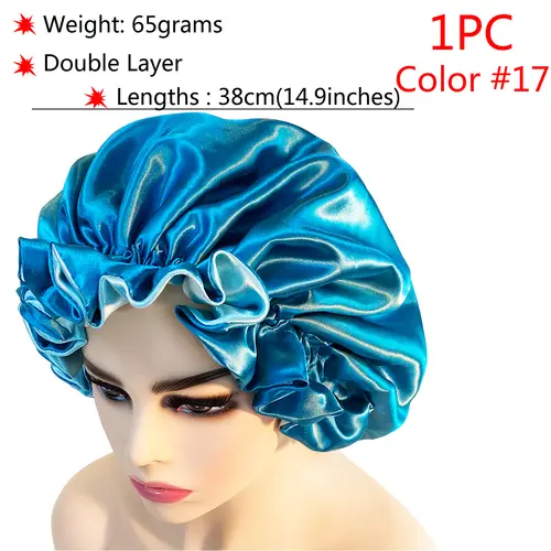 New Silk Sleeping Cap Night Hat Head Cover Bonnet Satin Cheveux Nuit For Curly Hair Care Women Beauty Maintenance Designer - Image 26