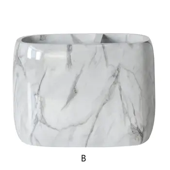 

Office Home Creative Pen Holder Makeup Brushes Vase Storage Box With Marble Grain Desk Container Tool XXUC