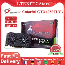 Carte graphique iGame GeForce GTX 1050Ti, 4G V3, 14nm, 1290 1392MHz, GDDR5, colorée, pour ordinateur de jeu, nouvelle marque 